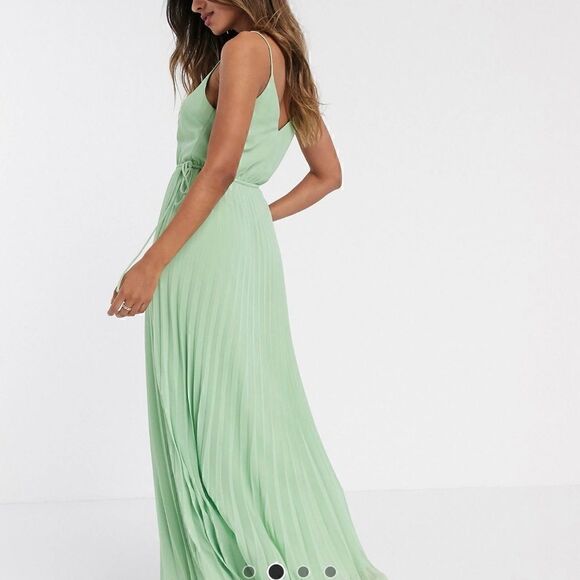 ASOS Design Pleated Cami Maxi Dress. NWT Size US 10 - Picture 5 of 9